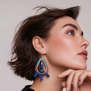 Elegant Blue and Silver Teardrop Earrings